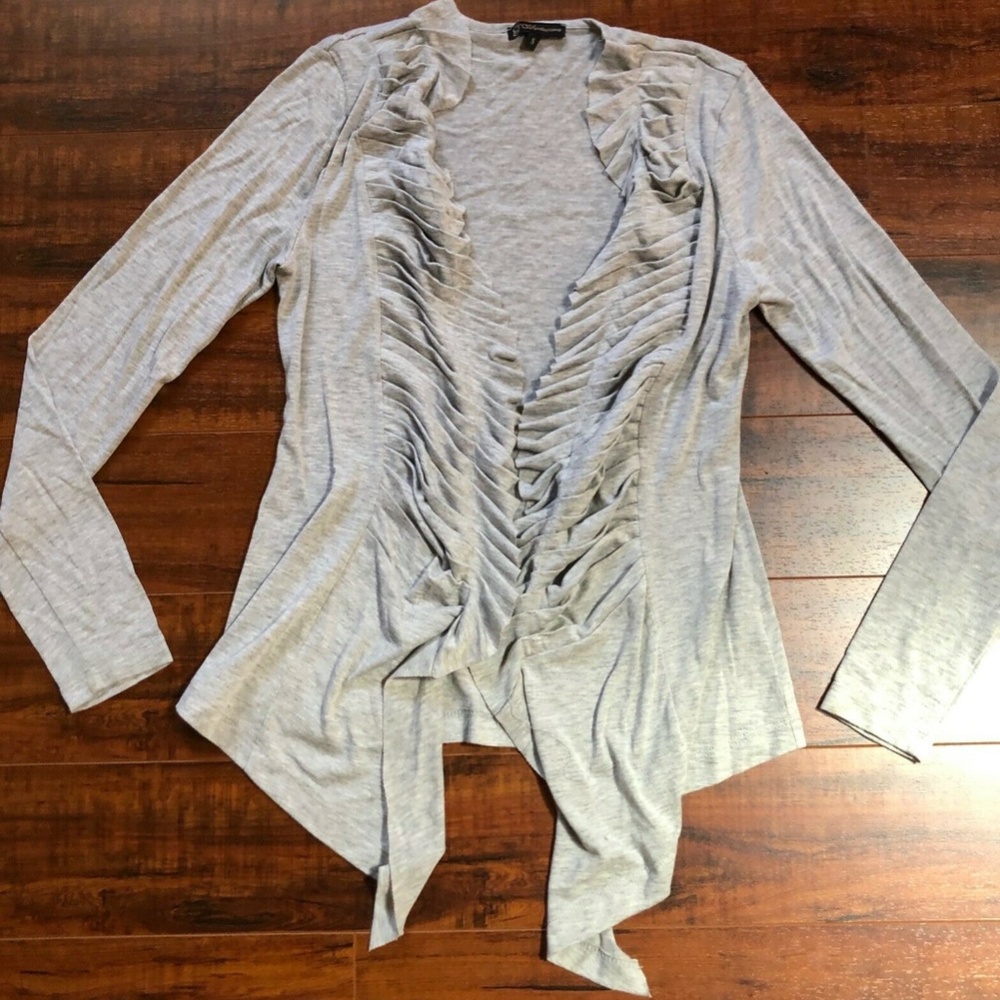GRASS Collection Light Gray Ruffle Draping Jacket - Picture 7 of 10